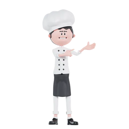 3 D Cartoon Chef Presentation 3D Illustration