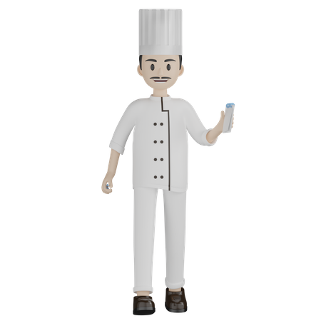 Chef anotando pedido  3D Illustration