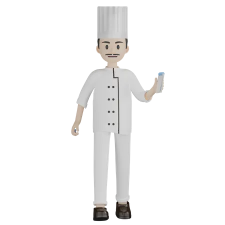 Chef anotando pedido  3D Illustration