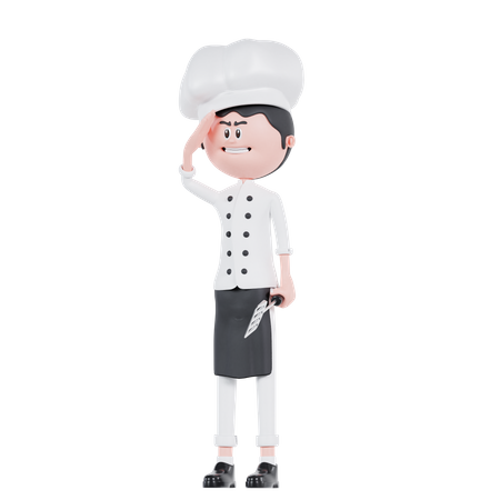 Chef Respectfully Pose  3D Icon