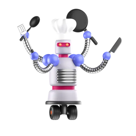 Chef robô  3D Icon