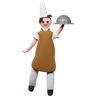 cooking person 3d logo