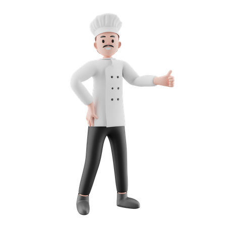 Chef showing good food gesture  3D Illustration