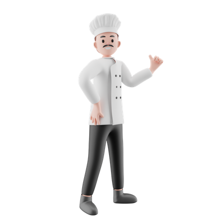 Chef showing something  3D Illustration