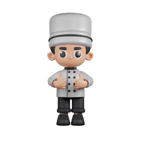 Chef Showing Thumbs Up  3D Illustration