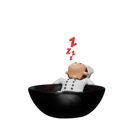 Chef Sleeping  3D Icon