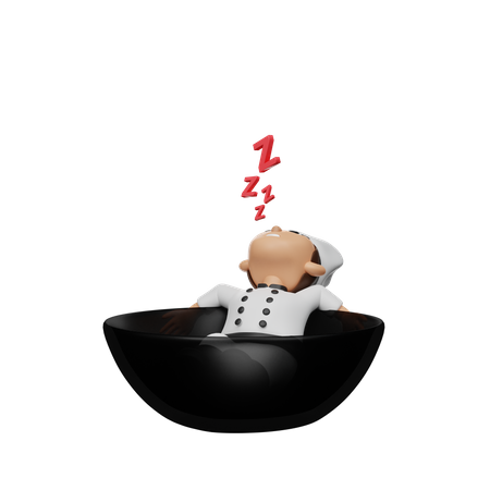 Chef Sleeping  3D Illustration