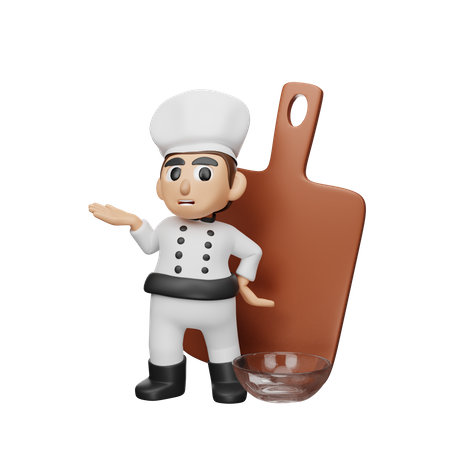 Chef Standing Pose  3D Illustration