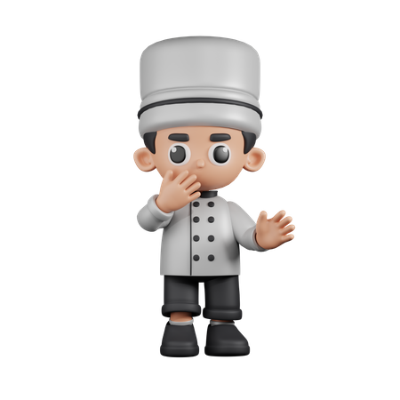 Chef Surpreso  3D Illustration