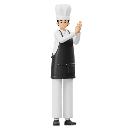 Chef The Kind Clapped His Hands  3D Illustration