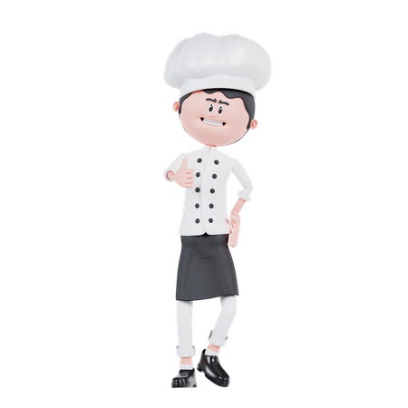 Chef Thumb Up Pose  3D Illustration