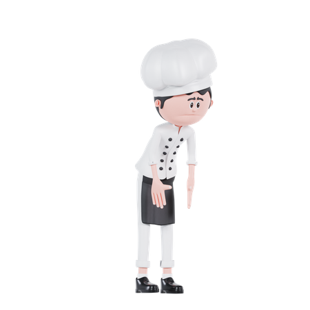 Chef Tired Pose  3D Illustration