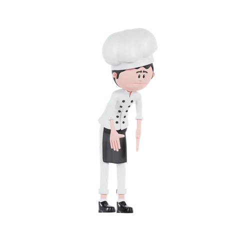 3 D Cartoon Chef Tired Pose 3D Illustration
