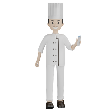 Chef tomando orden  3D Illustration