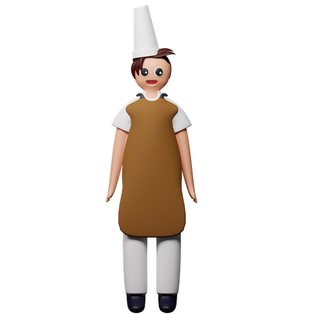 Chef waiting for customers  3D Icon