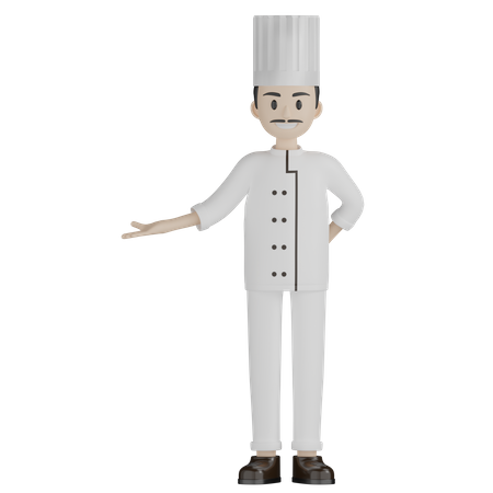Chef Welcoming 3D Illustration