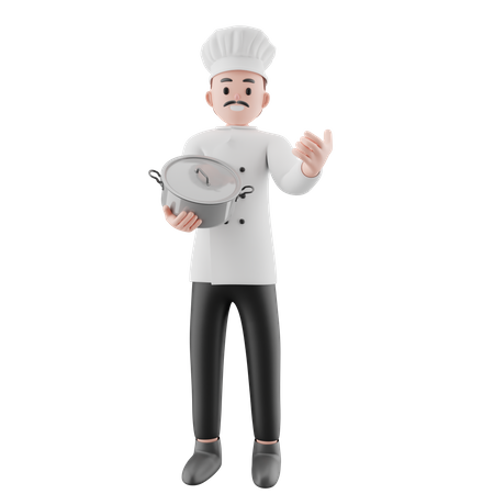 Chef welcoming  3D Illustration