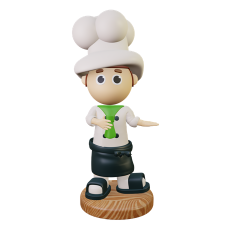 Chef welcoming guests  3D Illustration