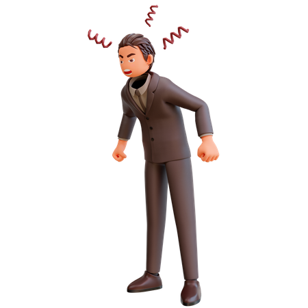 Chefe empresário irritado  3D Icon