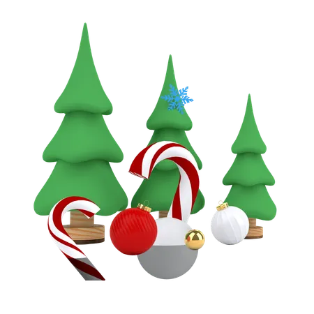 Cheistmas Tree  3D Illustration