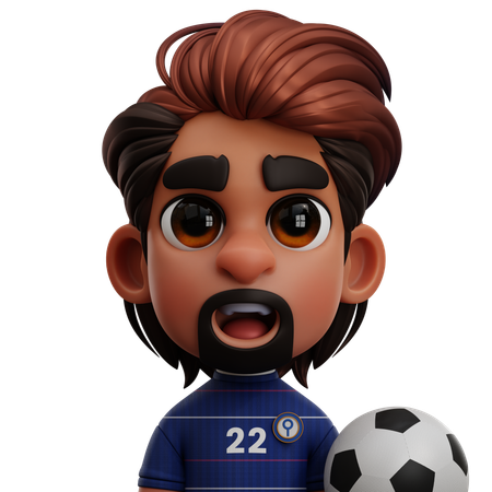 CHELSEA FC-SPIELER MIT BALL  3D Icon