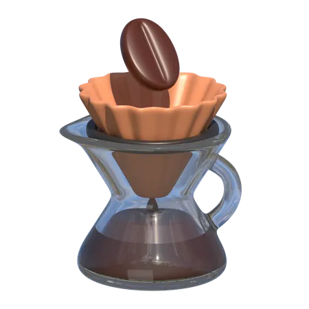 Chemex 3 D Coffee Shop Icon 3D Icon