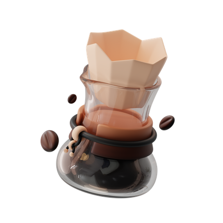 Chemex com papel  3D Icon