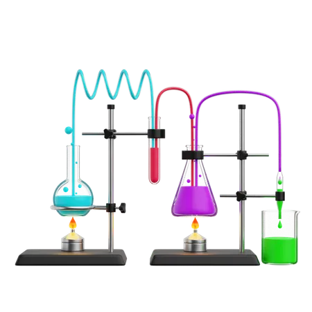 Chemical Experiment Set  3D Illustration