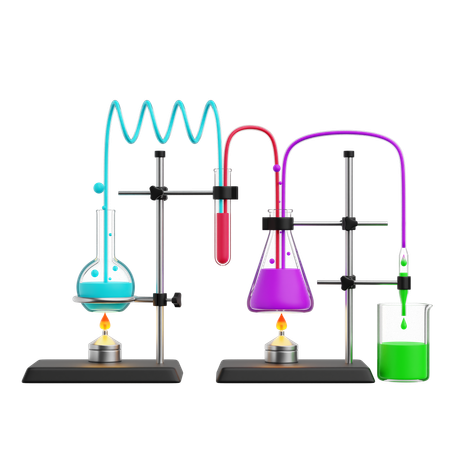 Chemical Experiment Set  3D Illustration