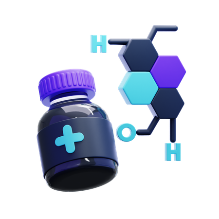 Chemical Molecule  3D Icon