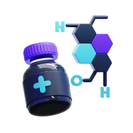 Chemical Molecule  3D Icon