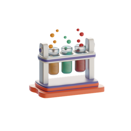 Chemical Tube With Bubbles  3D Icon