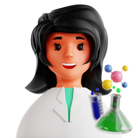 Chemikerin  3D Icon