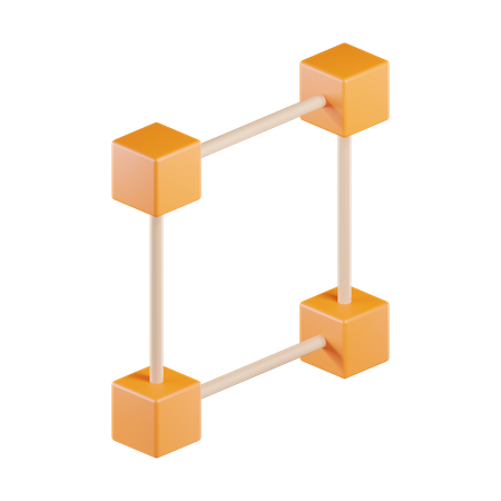 Chemin vectoriel carré  3D Icon