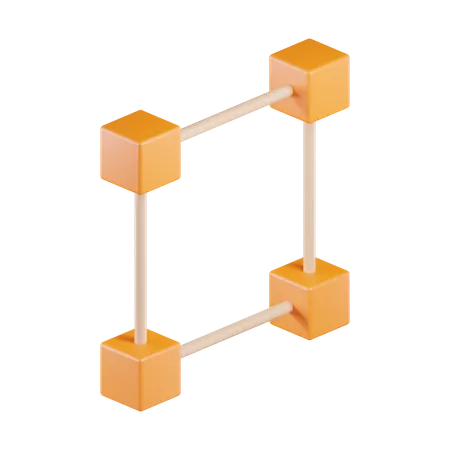 Chemin vectoriel carré  3D Icon