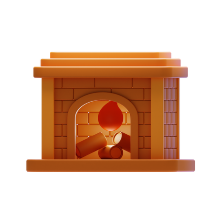 Cheminée  3D Icon