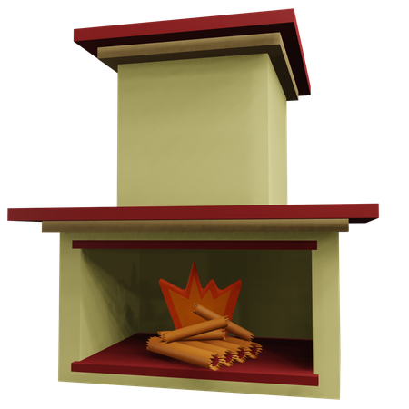 Cheminée  3D Icon