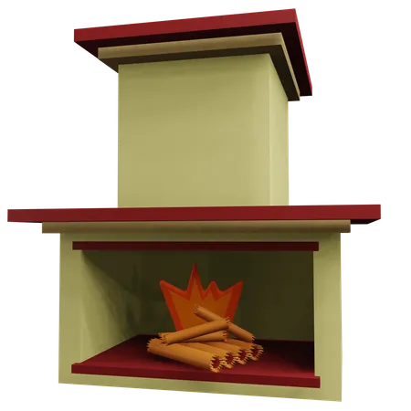 Cheminée  3D Icon