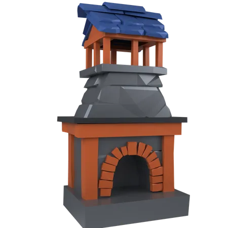 Cheminée  3D Icon