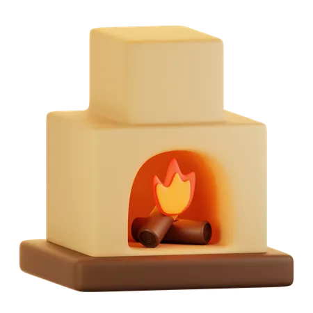 Cheminée  3D Icon