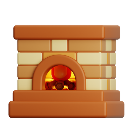 Cheminée  3D Icon