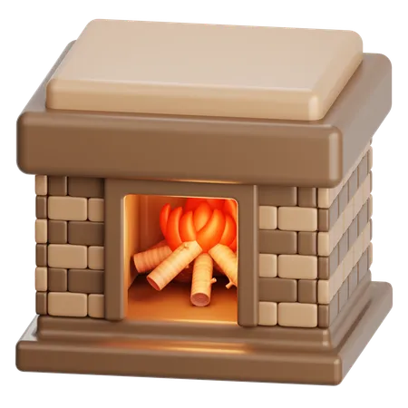 Cheminée  3D Icon