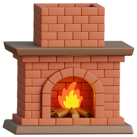 Cheminée  3D Icon