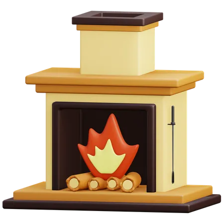 Cheminée  3D Icon