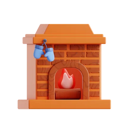 Cheminée  3D Icon