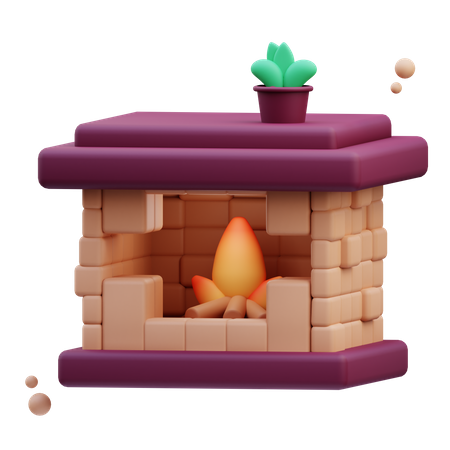 Cheminée  3D Icon