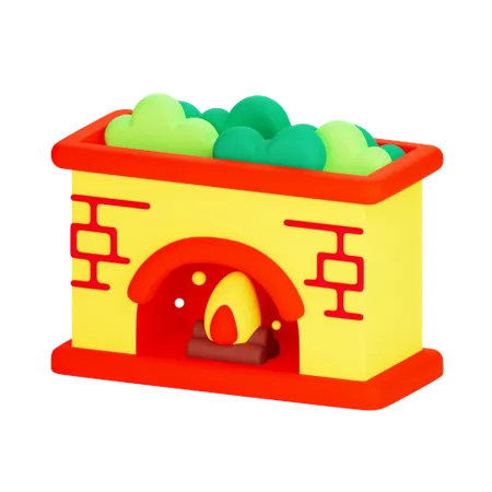 Cheminée  3D Icon