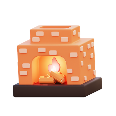 Cheminée  3D Icon