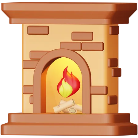 Cheminée  3D Icon