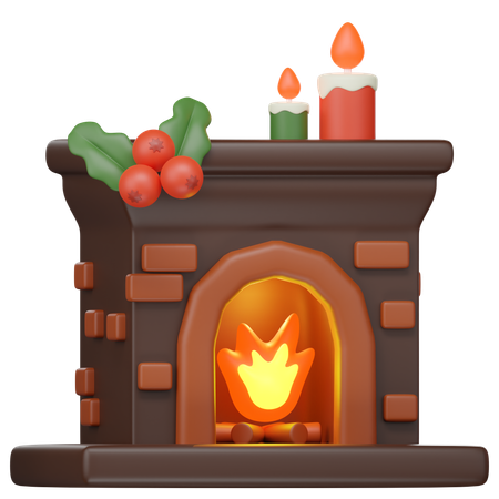 Cheminée de Noël  3D Icon